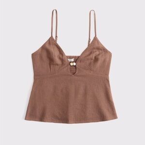 Linen-Blend Beaded Cami | NWT | Abercrombie